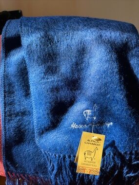 Blue Alpaca Wool Scarf
